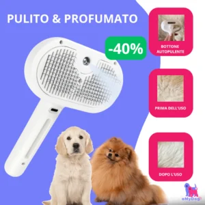 Spazzola Autopulente con Nebulizzatore + Profumo oMyDog